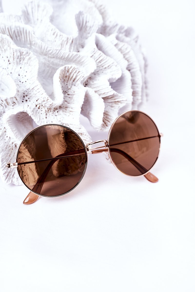 Gold Lennon Sunglasses With Brown Lenses
