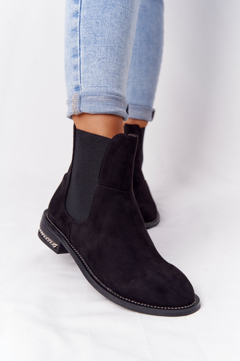 Suede Insulated Chelsea Boots Lu Boo Black