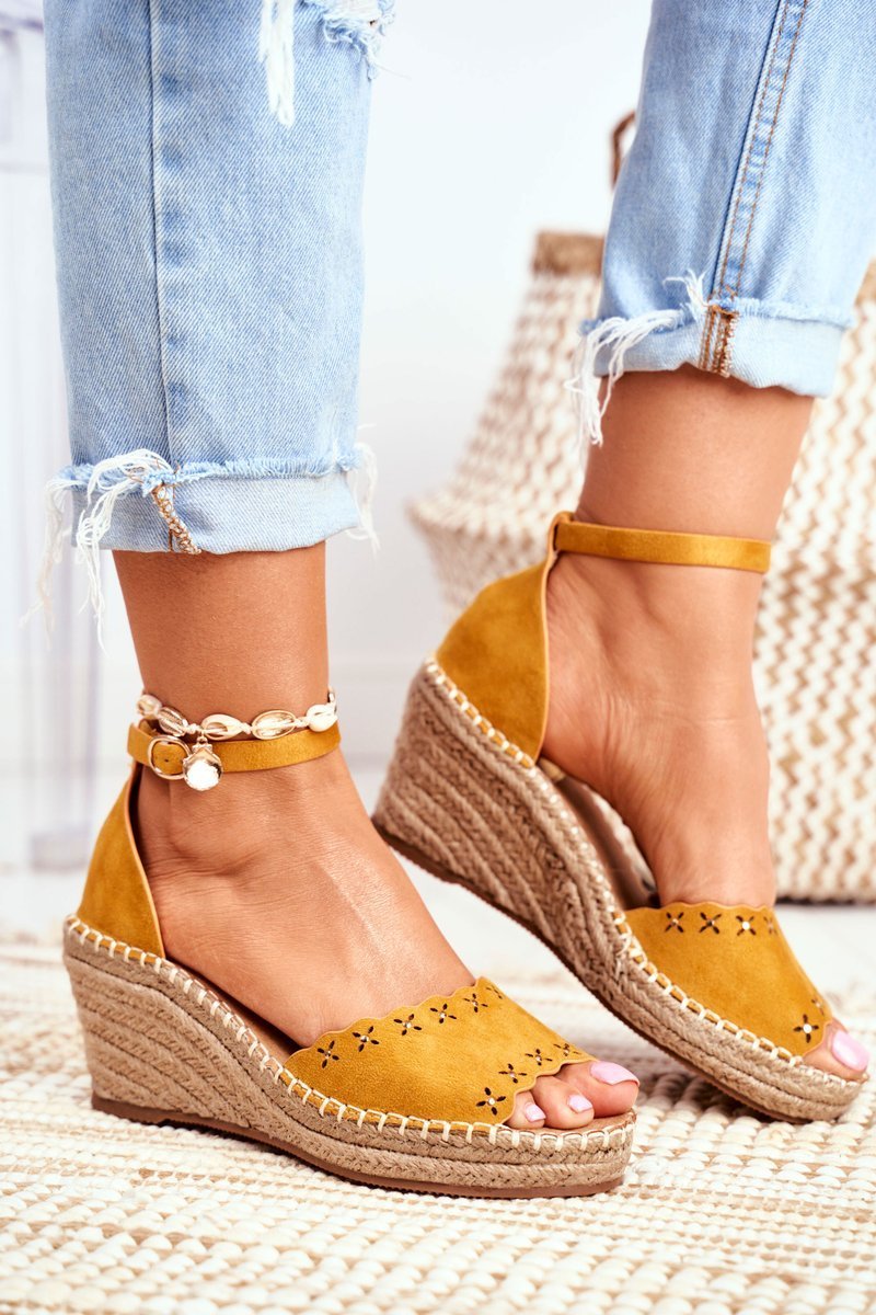 Women's Sandals On Wedge Yellow Sagittarius | Cheap and fashionable ...