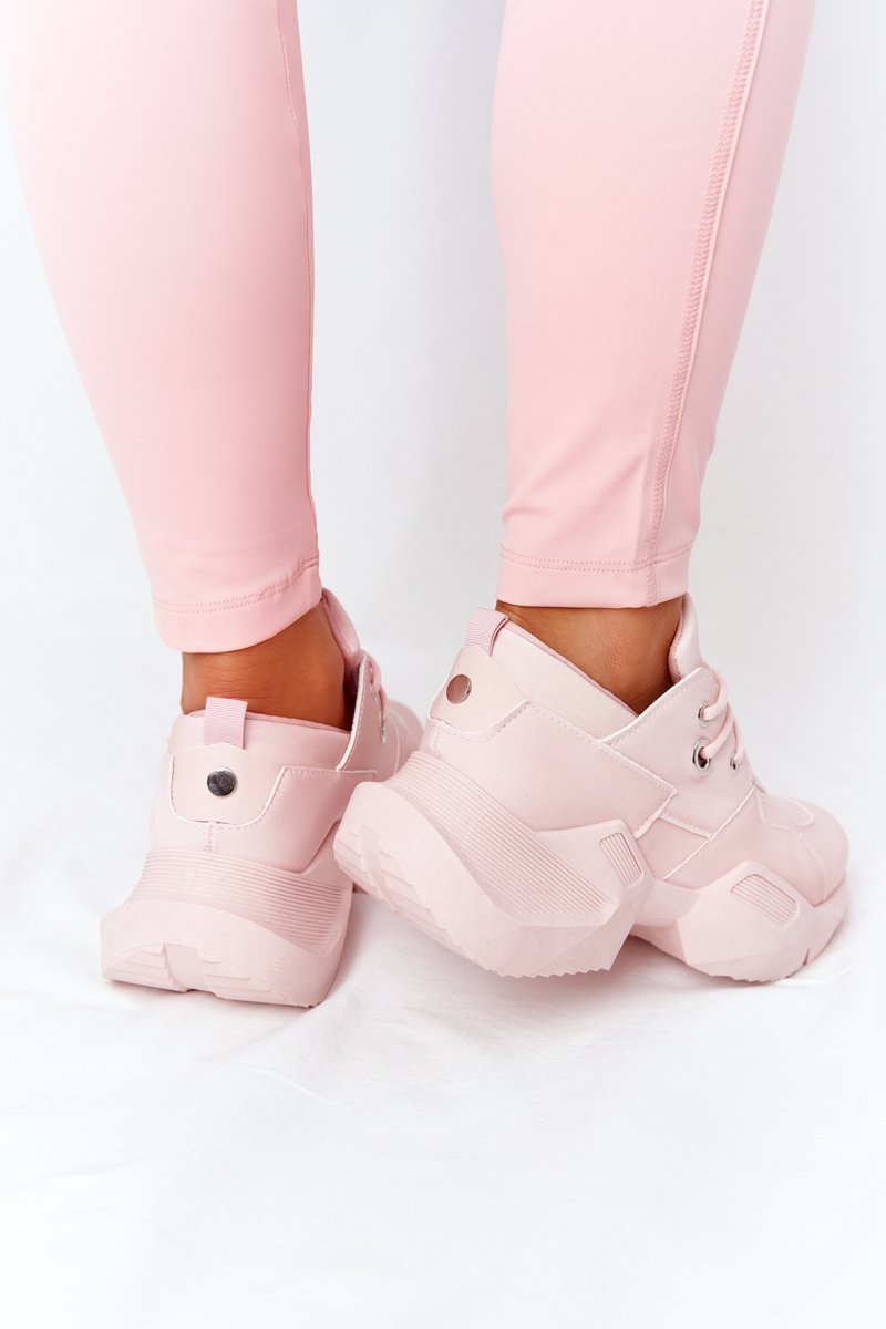 Women's Sneakers On A Chunky Sole Pink Bubbly