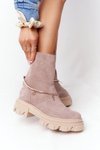 Women's Suede Boots Lewski Shoes 3006-0 Beige